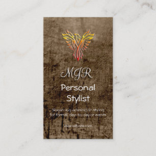 Monogram, Phoenix Personal Stylist, leather-effect Business Card