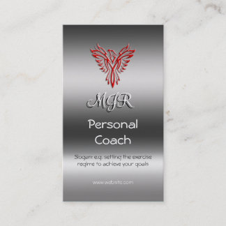 Monogram, Phoenix Personal Trainer, metal-effect Business Card