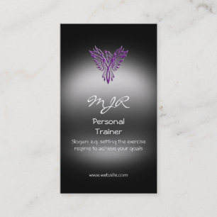 Monogram, Phoenix Personal Trainer, metal-look Business Card