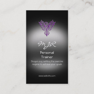 Monogram, Phoenix Personal Trainer, metal-look Business Card