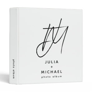 Monogram Photo Album Modern Minimalist 3 Ring Binder