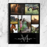 Monogram Photo Collage Black White Name Planner<br><div class="desc">Create your own photo collage planner by replacing the placeholder images with your own personal pic and add your name monogram to the calligraphy script templates. Add seven of your favorite photos of you and your pet horse. A unique, typography themed custom monogrammed back to school planner with a personal...</div>