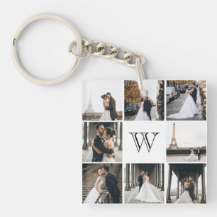 Monogram Photo Collage Gift Keychain