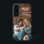 Monogram Photo Couple Wood Personalized Name Samsung Galaxy S22 Case<br><div class="desc">Monogram Photo Couple Wood Personalized Name Samsung Galaxy Cases features your favorite photo with your personalized names and monogram on a wooden accent. Perfect as a gift for husband or boyfriend for birthday,  Christmas,  Valentine's Day,  anniversary and more. Designed by ©Evco Studio www.zazzle.com/store/evcostudio</div>