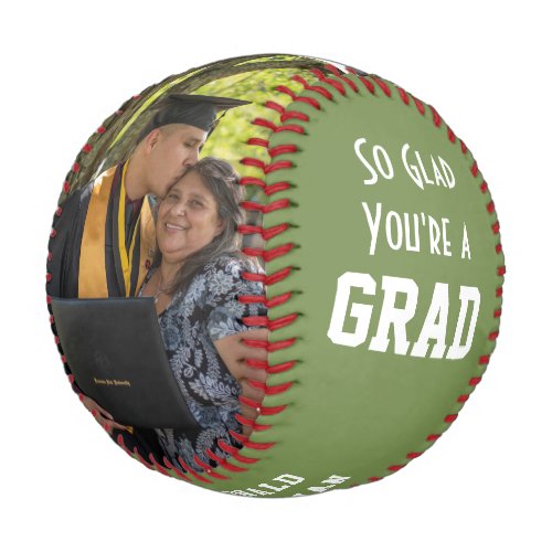 Monogram Photo GLAD YOURE A GRAD Graduation Baseball