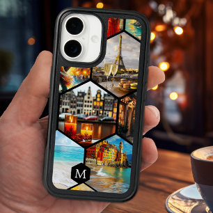 Monogram Photo Grid Travel Art Phone Case