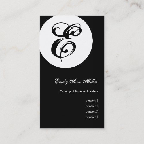 Monogram Photo Mommy Card Business Card Template
