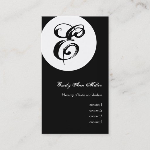 Customizable Monogram Photo Mommy Card Business Card Template