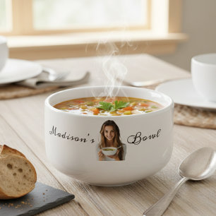 Monogram Photo Personalized Name Soup Mug
