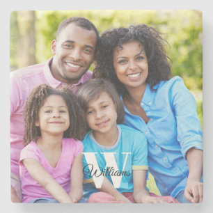 Monogram Photo  Stone Coaster