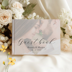 Monogram Photo Wedding Guest Book