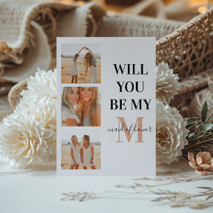 Monogram Photo Will You Be My Maid of Honor?