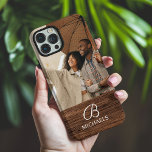 Monogram Photo Wood Grain Timber Personalized Name iPhone 16 Pro Max Case<br><div class="desc">Monogram Photo Wood Grain Timber Personalized Name iPhone 16 Pro Max Cases features your favorite photo with your personalized name and monogram on a wooden accent. Personalize by editing the text in the text boxes provided. Designed by ©Evco Studio www.zazzle.com/store/evcostudio</div>