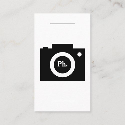Monogram Photographer  Vertical Black  White Business Card