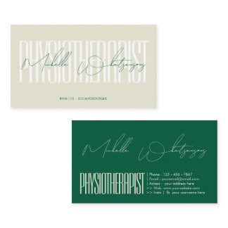 Monogram PHYSIOTHERAPIST modern script Business Card