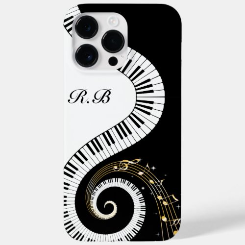 Monogram Piano Keys and  Musical Notes Case_Mate iPhone 14 Pro Max Case