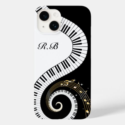 Monogram Piano Keys and  Musical Notes Case_Mate iPhone 14 Case