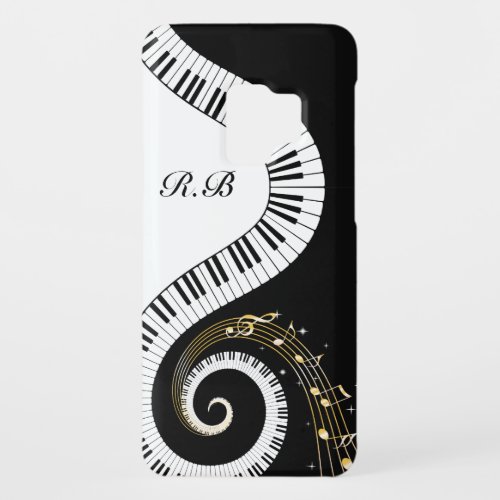 Monogram Piano Keys and  Musical Notes Case_Mate Samsung Galaxy S9 Case