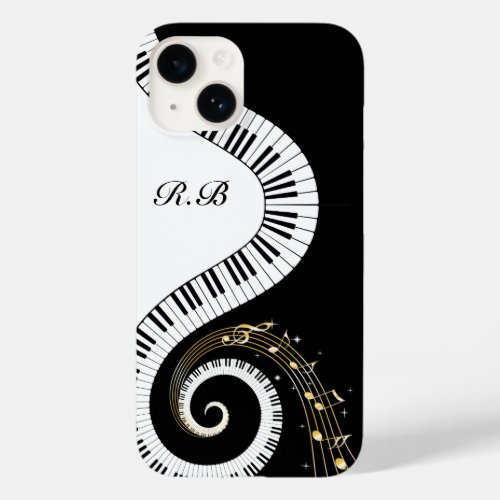Monogram Piano Keys and  Musical Notes Galaxy 3 Case_Mate iPhone 14 Case