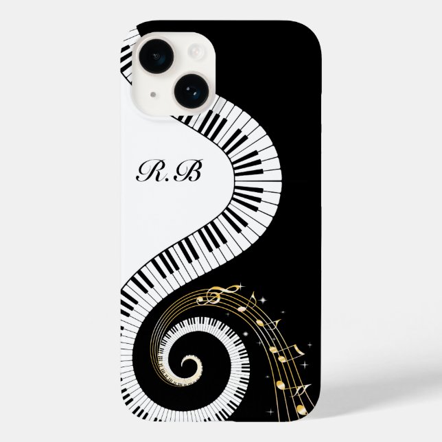 Monogram Piano Keys and  Musical Notes Galaxy 3 Case-Mate iPhone Case (Back)