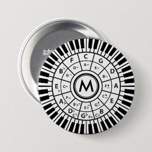 Monogram Piano Keys Circle of Fifths Button