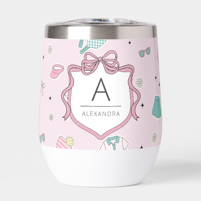 Monogram Pickleball Cup Gift for Her (Front)