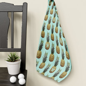 Monogram Pineapple Pattern Golf Towel by watermelontree at Zazzle