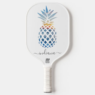 Monogram Pineapple Tropical Beach Custom Carbon Fiber Pickleball Paddle