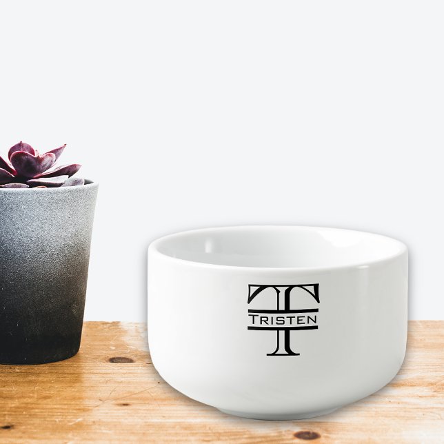 Monogram Ping Pong Paddle Soup Mug (Creator Uploaded)