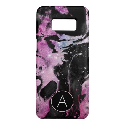 Monogram Pink and Black Marble Swirl Galaxy Case-Mate Samsung Galaxy S8 Case