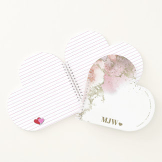 Monogram Pink and Gold Abstract Art Notebook