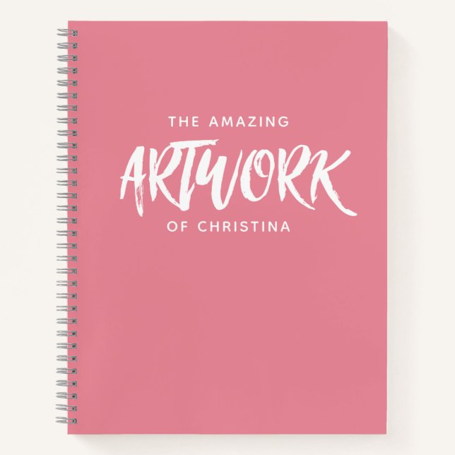 Monogram Pink Artist Sketchbook Notebook (Front)