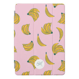 Monogram Pink Banana Pattern iPad Pro Cover