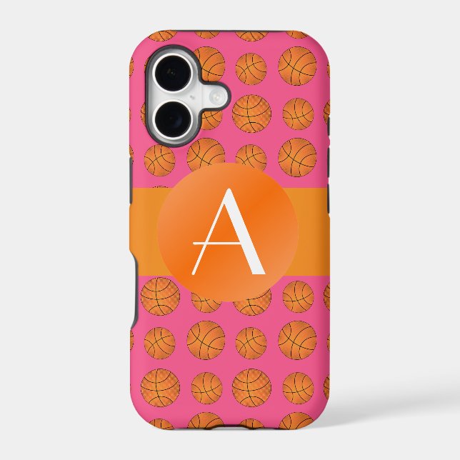 Monogram pink basketballs iphone case (Back)