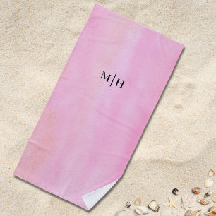 Monogram Pink  Beach Towel