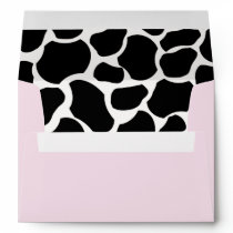 Monogram Pink Black Cow Print    Envelope