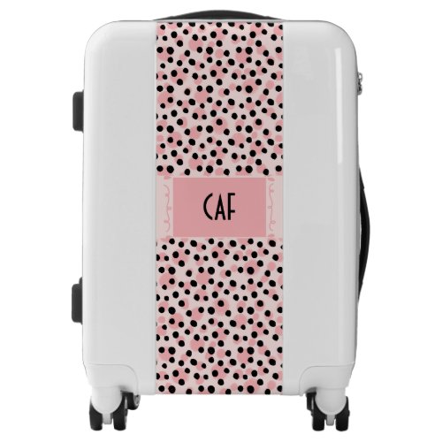 Monogram Pink Black Leopard Cheetah Print Trendy  Luggage