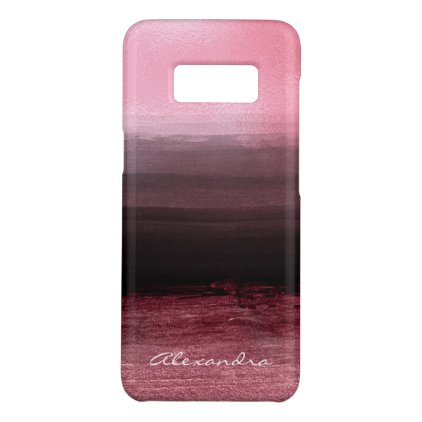 Monogram Pink &amp; Black Ombre Foil Brush Strokes Case-Mate Samsung Galaxy S8 Case