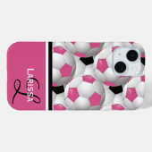 Monogram Pink Black Soccer Ball Pattern Case-Mate iPhone Case (Back (Horizontal))