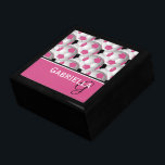 Monogram Pink Black Soccer Ball Pattern Jewelry Box<br><div class="desc">An eye-catching and stylish football soccer ball design featuring a pattern of black and white and pink and white soccer balls with accents in coordinating pink, black and white with your monogram initials and name. Ideal for the soccer girl or soccer Mom. Other color combinations are available in our store...</div>