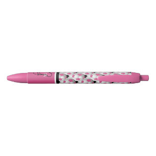 Monogram Pink Black Soccer Ball Pattern Pen