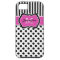 Monogram Pink Black White Striped Dots iPhone 5