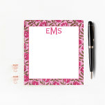 Monogram Pink Block Print, Floral Notepad<br><div class="desc">Customize this notepad with initials for a truly custom look!</div>