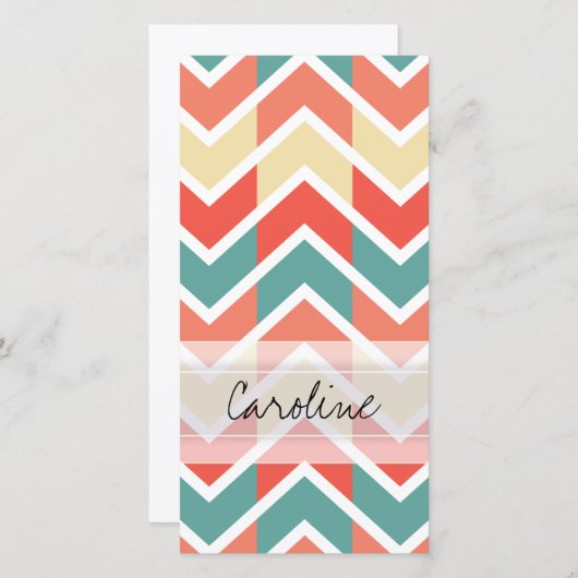 Monogram Pink Blue Geo Abstract Chevron Pattern (Front/Back)