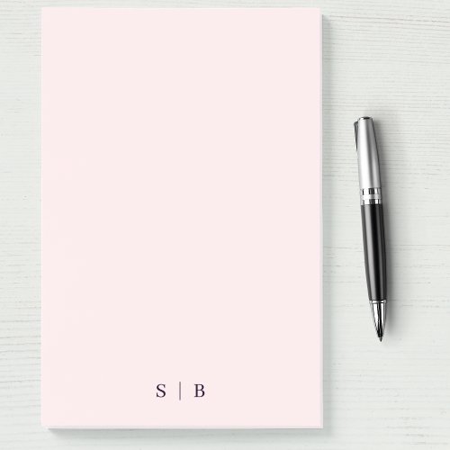 Monogram  Pink Blush  Modern Minimalist Post_it Notes
