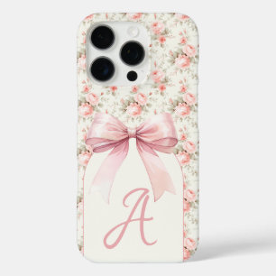 Monogram Pink Bow Coquette iPhone 16 Pro Case