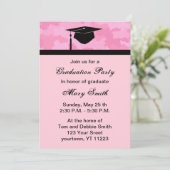 Monogram Pink Camouflage Graduation Party Invite (Standing Front)