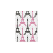 Monogram Pink Chic Eiffel Tower Pattern Passport Holder (Back)