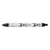 Monogram Pink Chic Eiffel Tower Pattern Pen