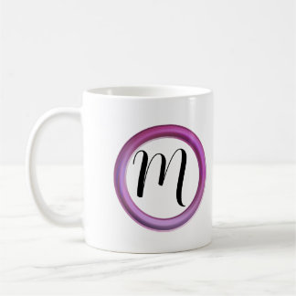 Monogram Pink Circle Coffee Mug